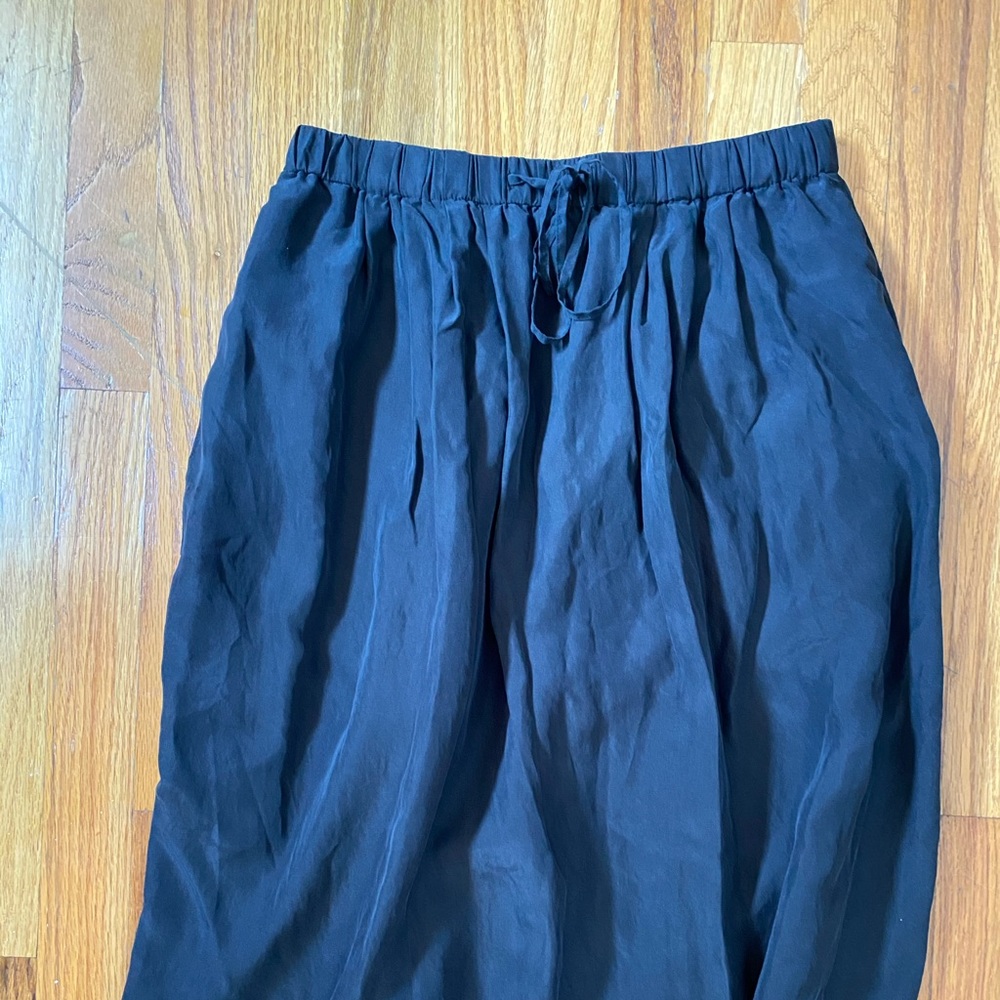 Madewell Navy Blue Silk Skirt